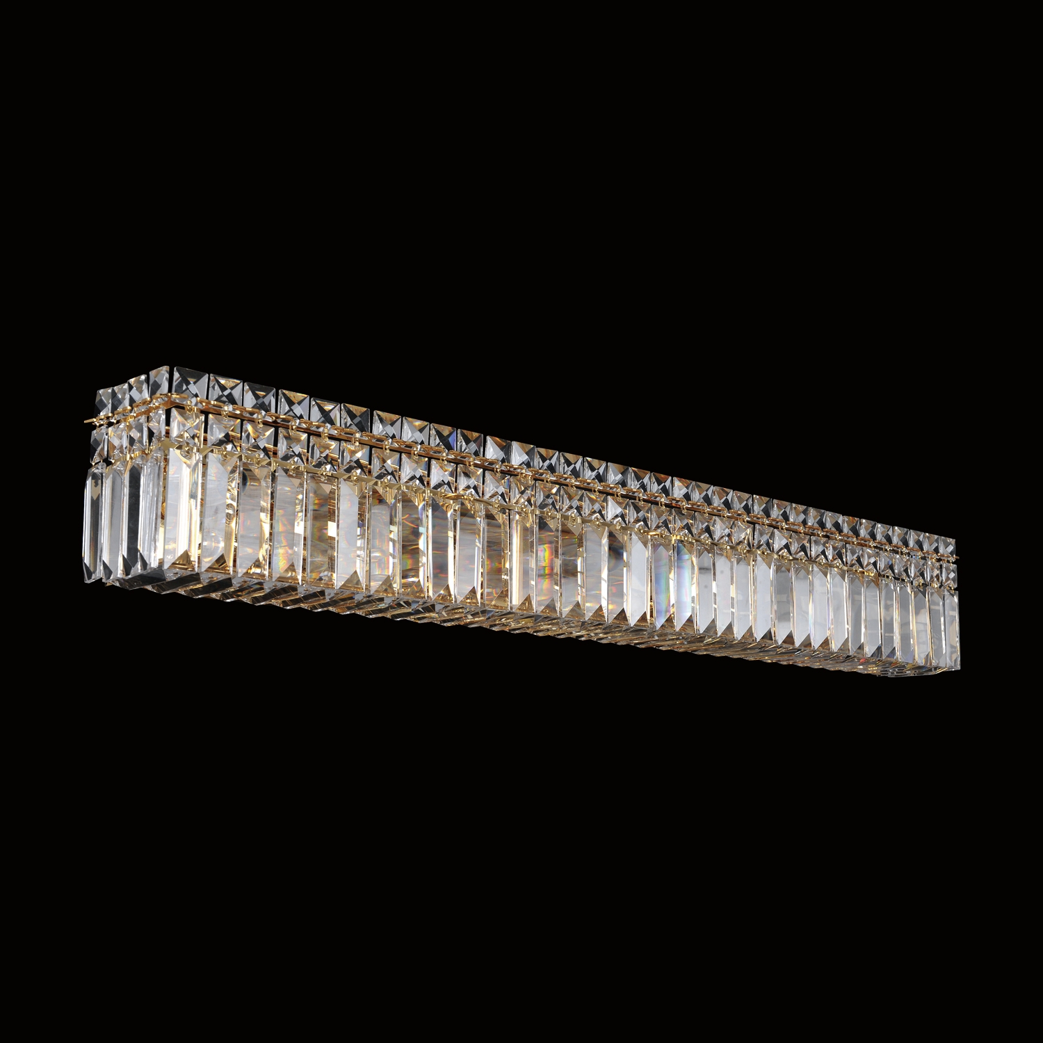 Vanita 34-in 8 Light Socket 18k Gold/Clear Vanity Light