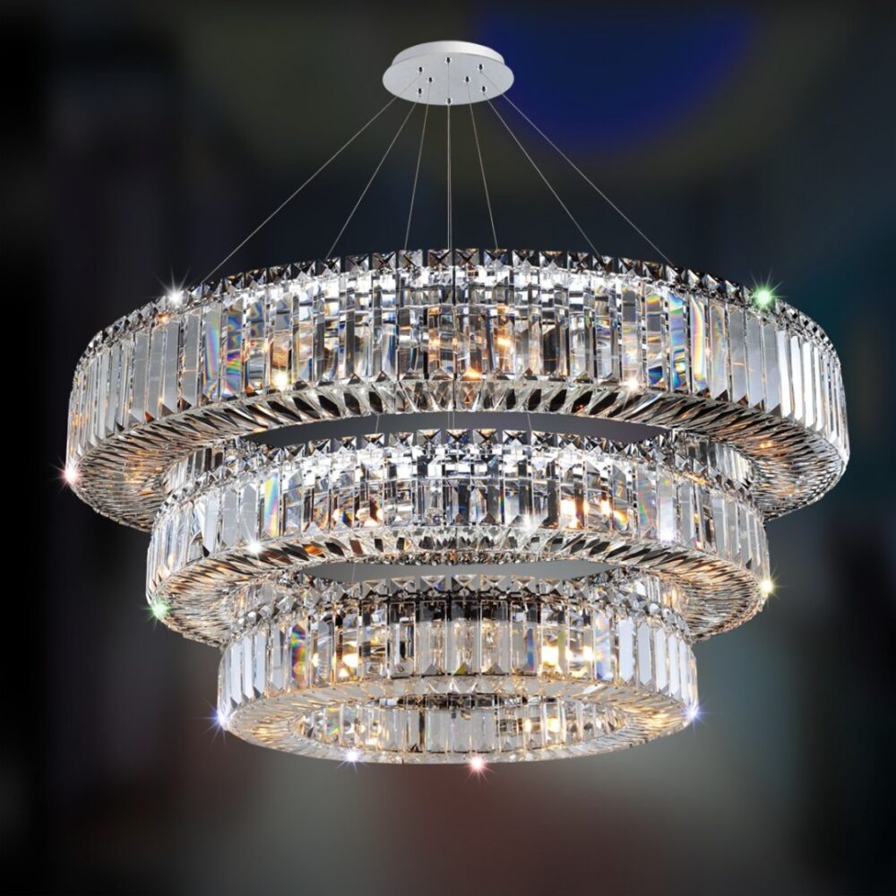 Rondelle 47 Inch 3 Tier Pendan
