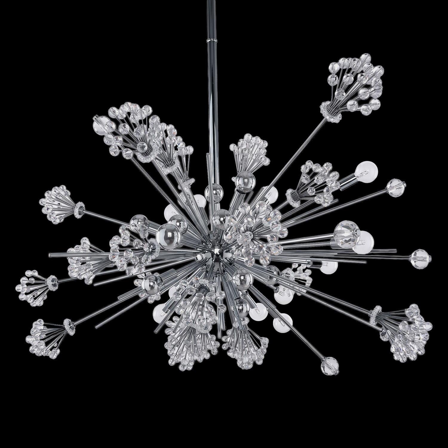 Constellation 47-in 30 Light Socket Chrome/Clear Chandelier