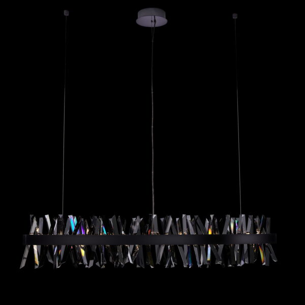Glacier 60-in (60-watt) LED Black Nickel Wave Linear Pendant