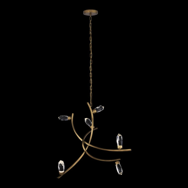 Bilancia 36-in (21-watt) LED True Brass Chandelier