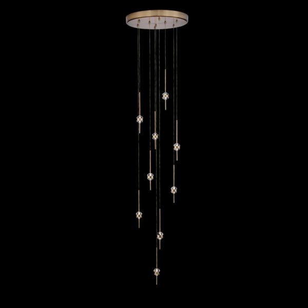 Goccia 21.75-in (63-watt) LED Winter Brass Chandelier