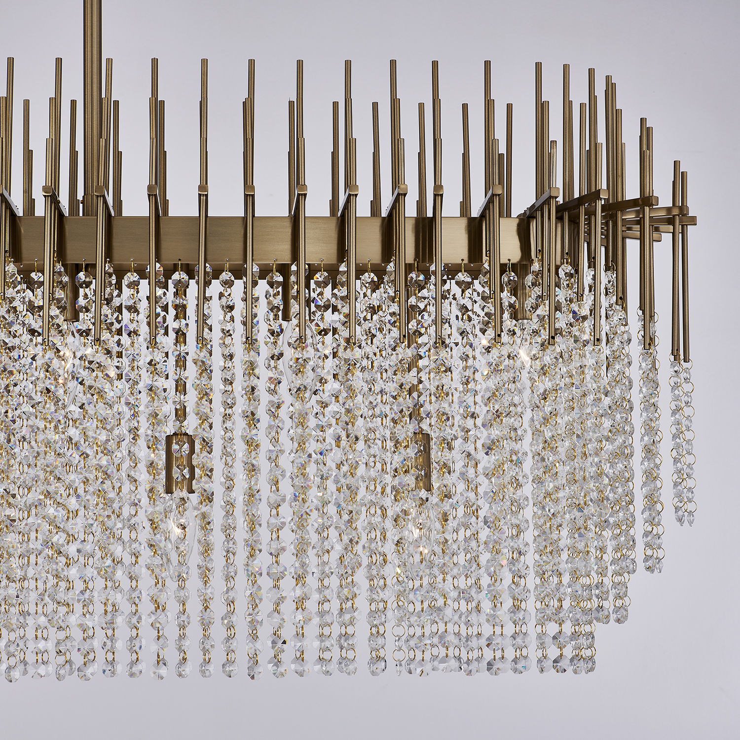 Estrella 60-in 13 Light (40-watt) Brushed Champagene Gold Linear Pendant - Image 4