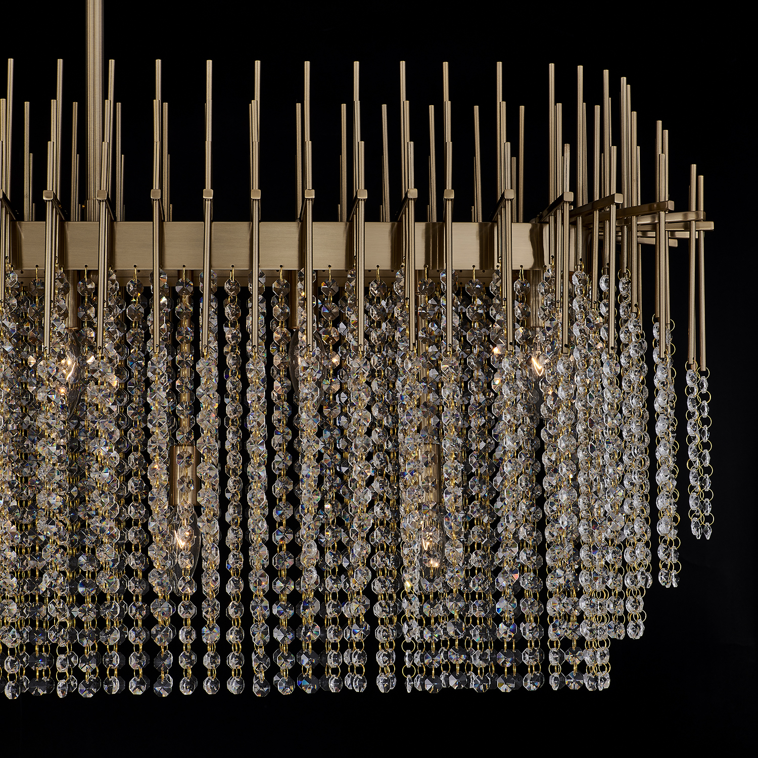 Estrella 60-in 13 Light (40-watt) Brushed Champagene Gold Linear Pendant - Image 7