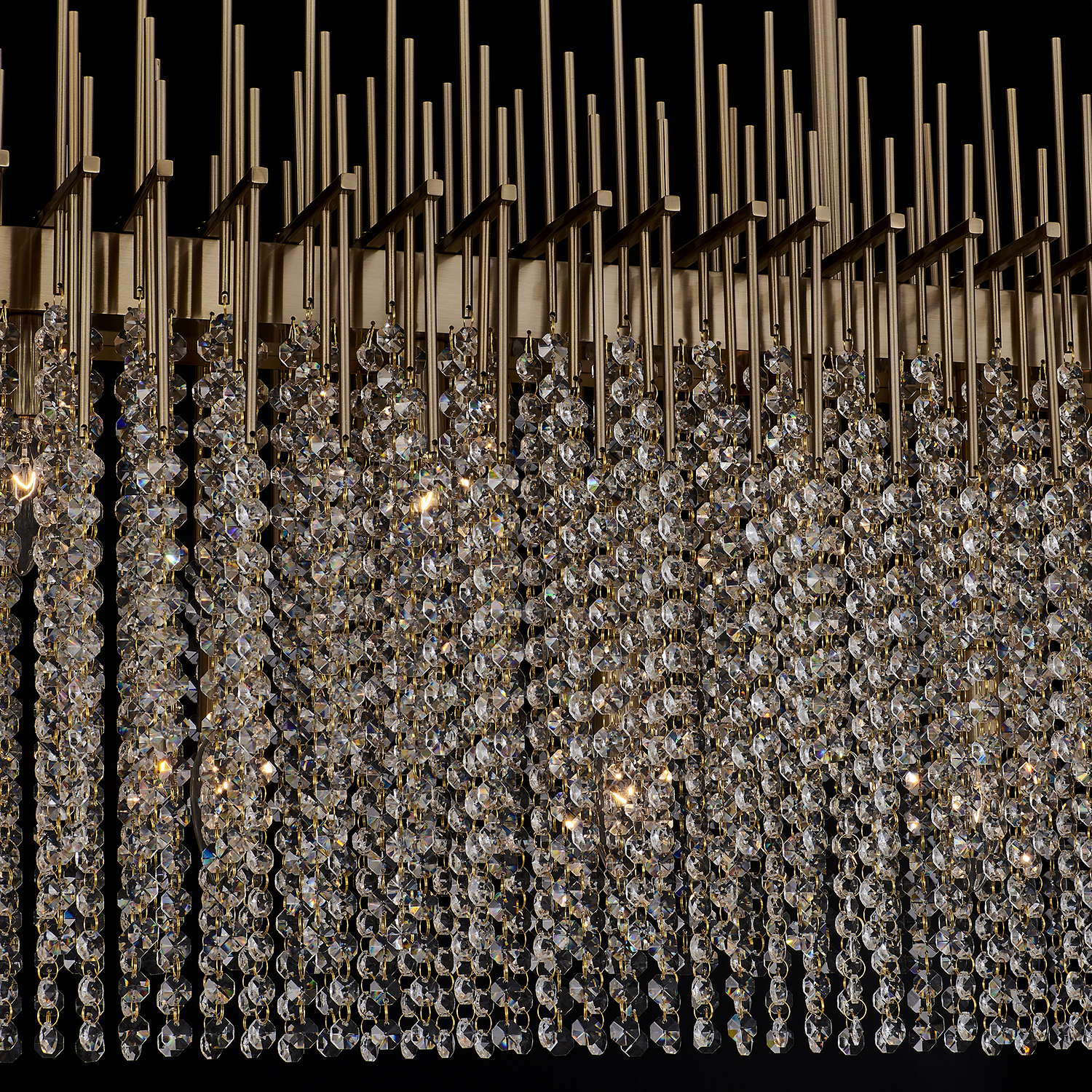 Estrella 60-in 13 Light (40-watt) Brushed Champagene Gold Linear Pendant - Image 8