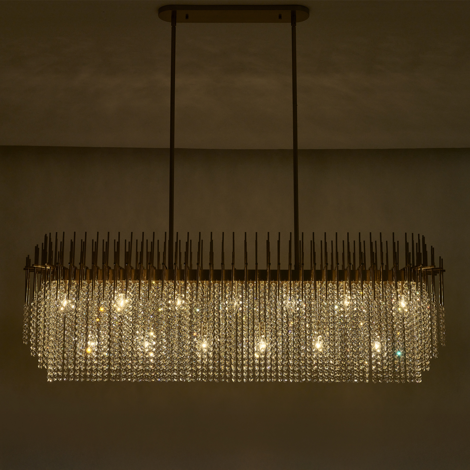 Estrella 60-in 13 Light (40-watt) Brushed Champagene Gold Linear Pendant - Image 10
