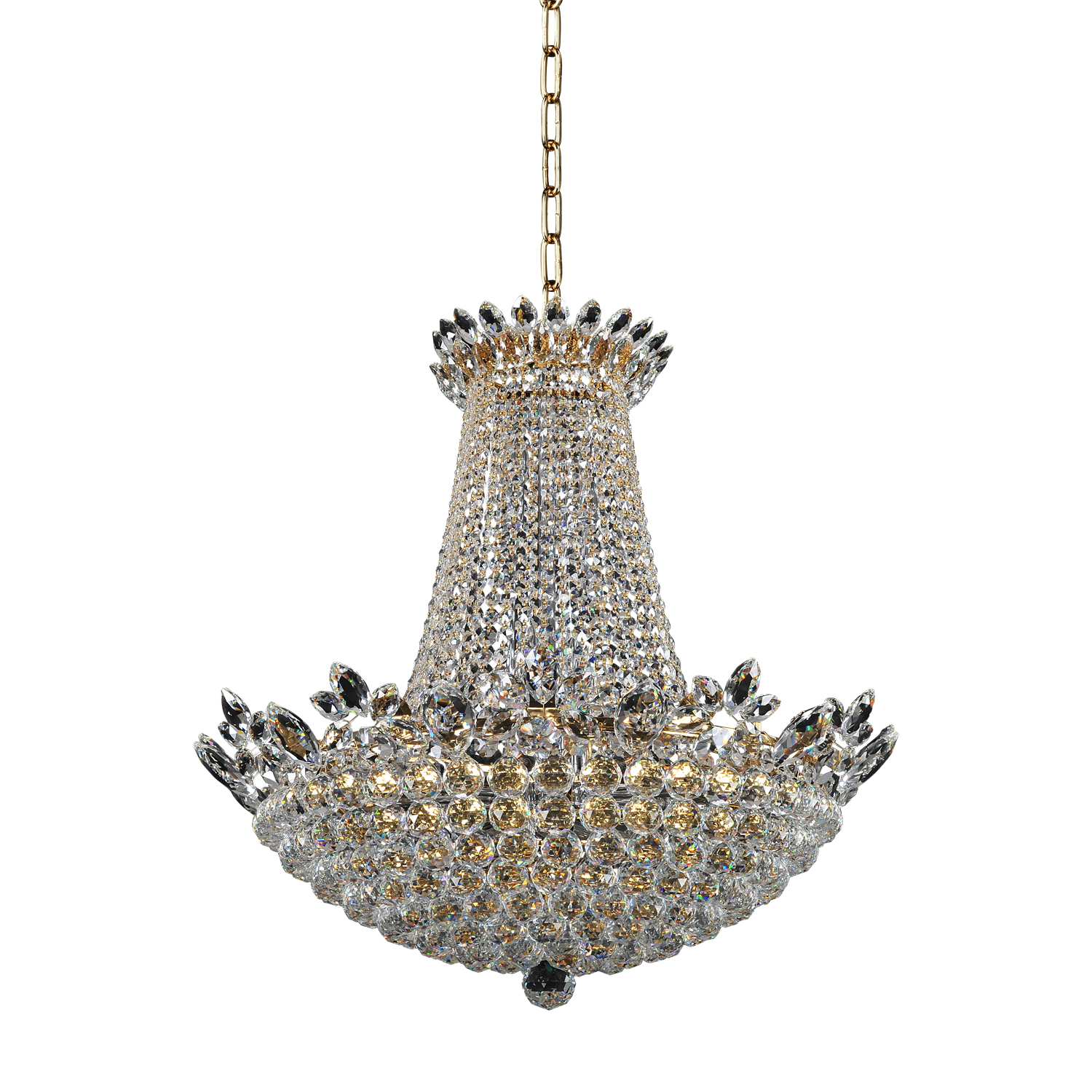 Treviso 21 LT 18k Gold/Clear Chandelier Allegri