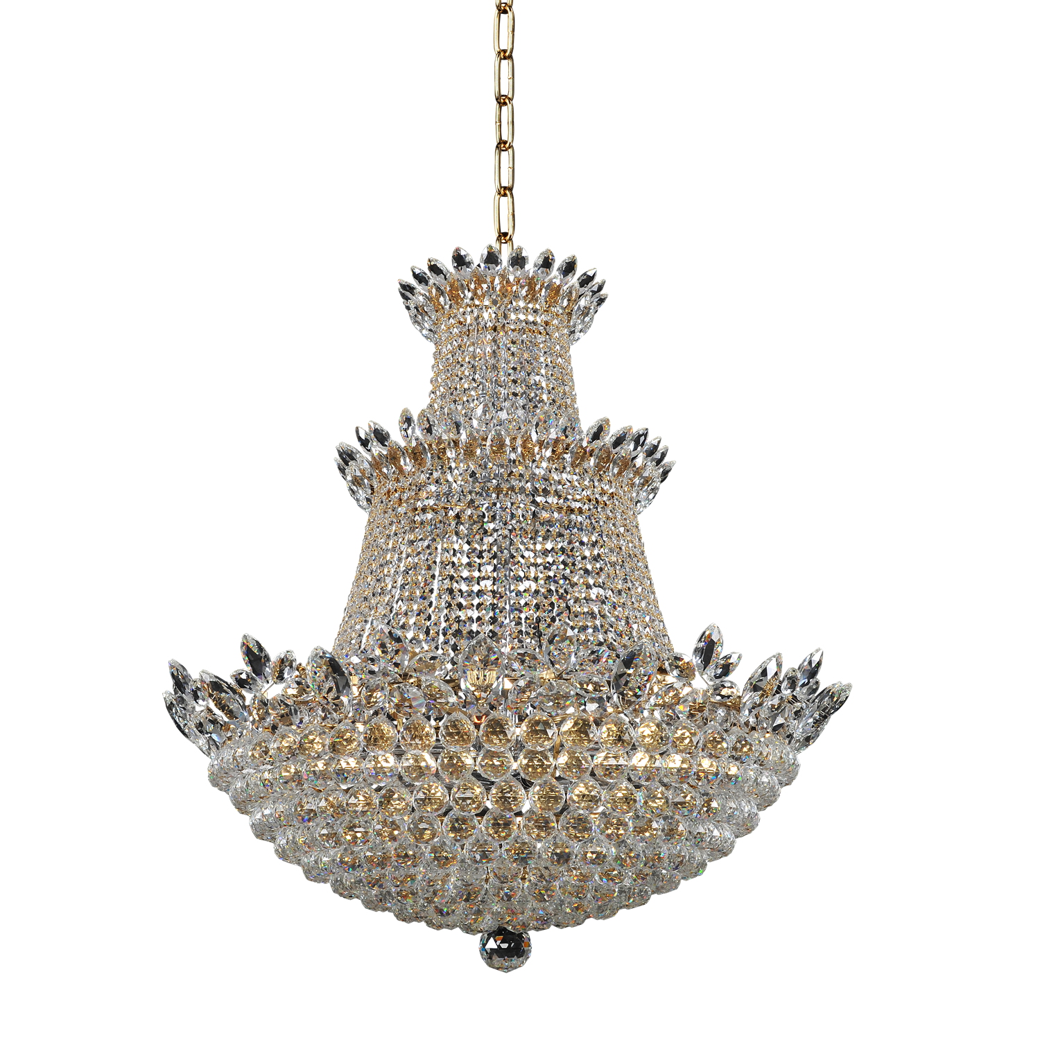 Treviso 27 LT 18k Gold/Clear Chandelier Allegri