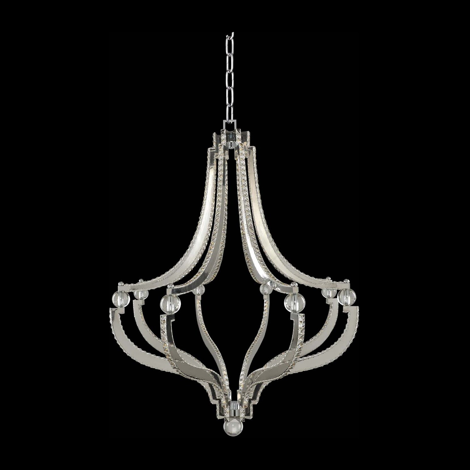 Cambria 1 LT Chrome/Clear Chandelier Allegri