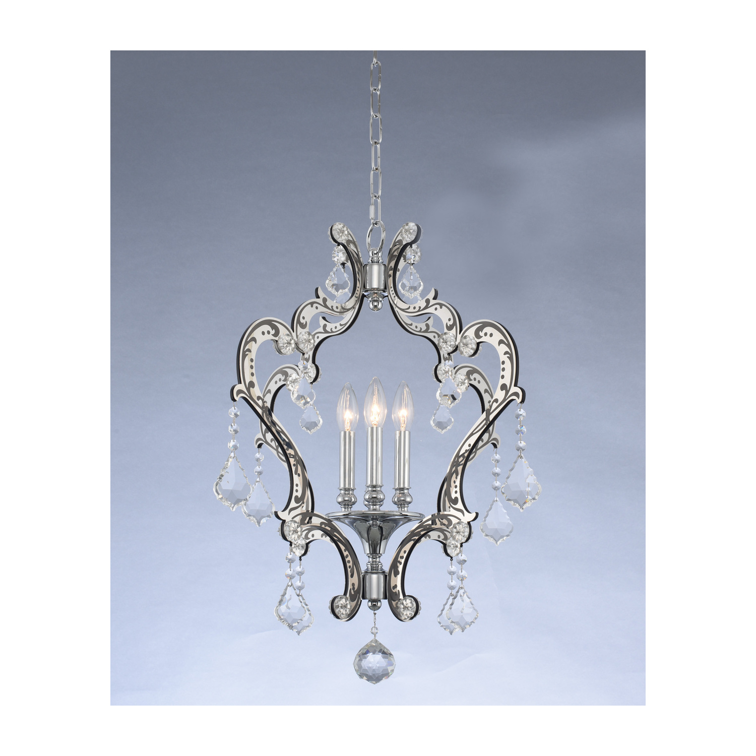 Argento 4 LT Polished Stainless Steel and Matte Black/Clear Pendant Allegri