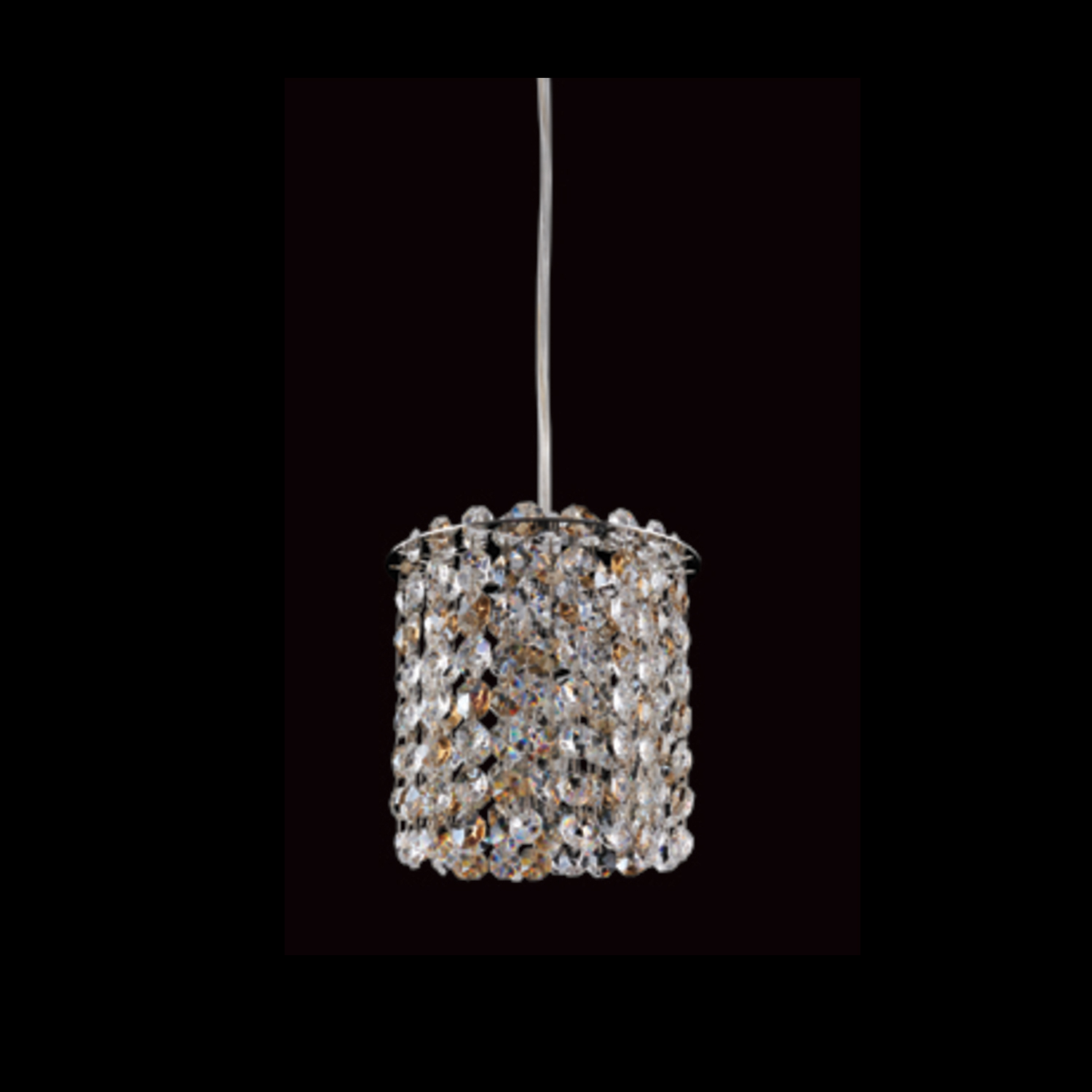 Milieu Mini Pendant 1 LT Chrome/Golden Teak Pendant Allegri