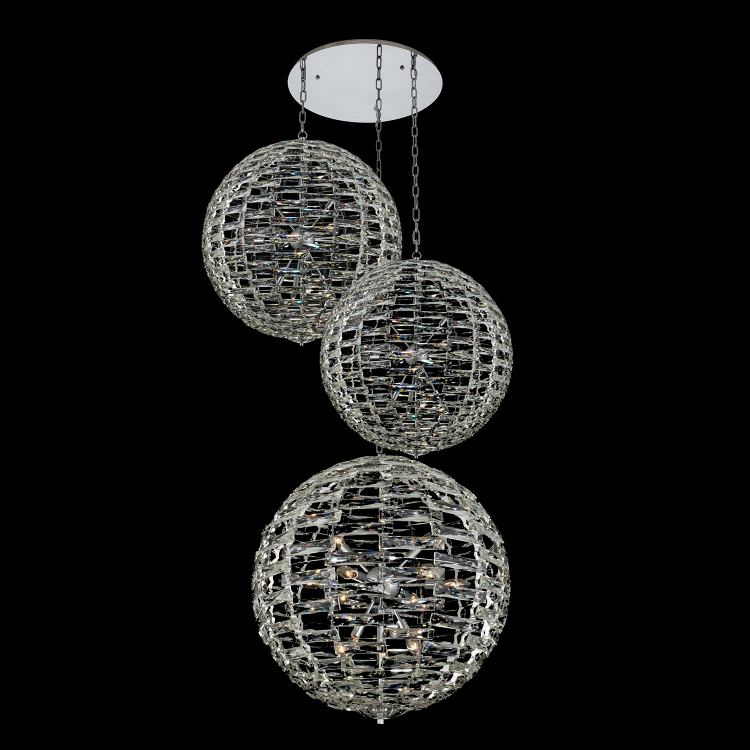 Alta 40 Light Socket Chrome/Clear Multi-Pendant
