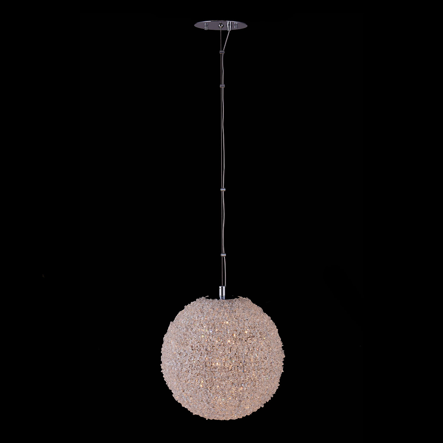 Lina 14-in Chrome/Clear Pendant